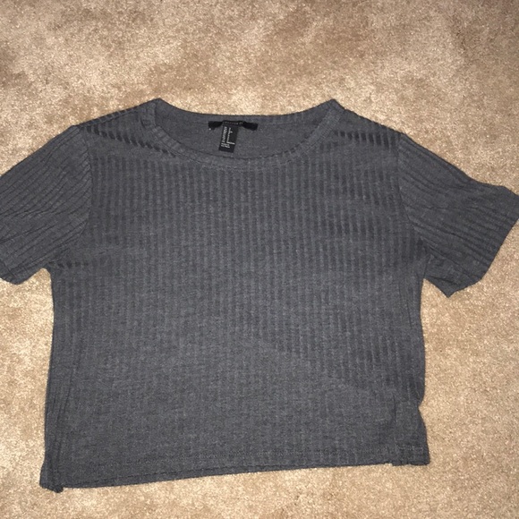 Forever 21 Tops - 🦋Dark Grey ribbed crop top!